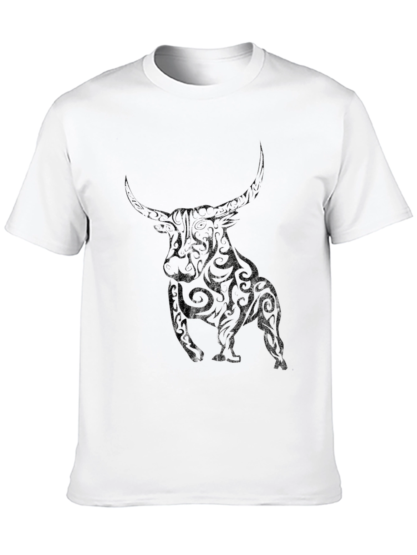 Black Tribal Bull Graphic Tee