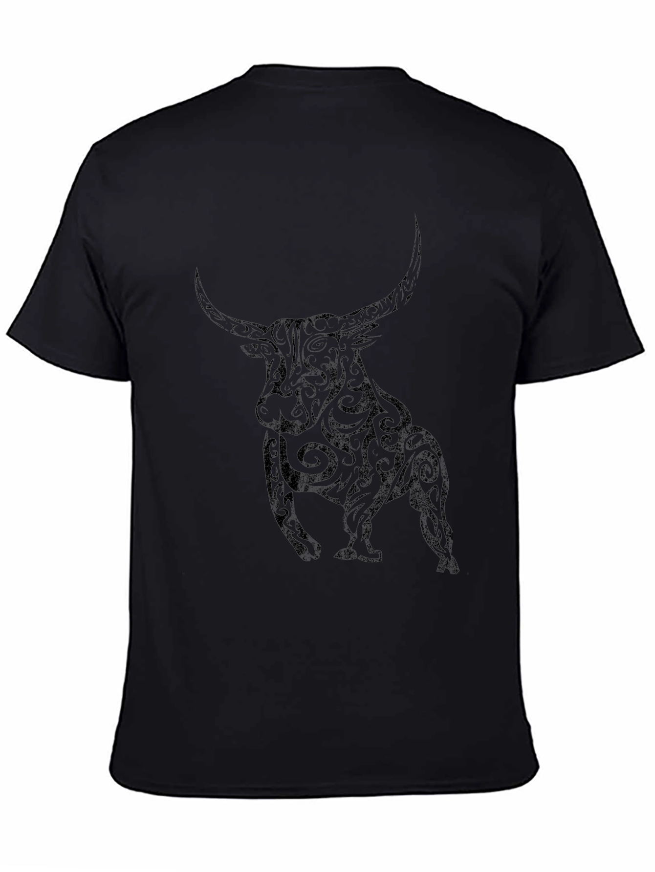 Black Tribal Bull Graphic Tee