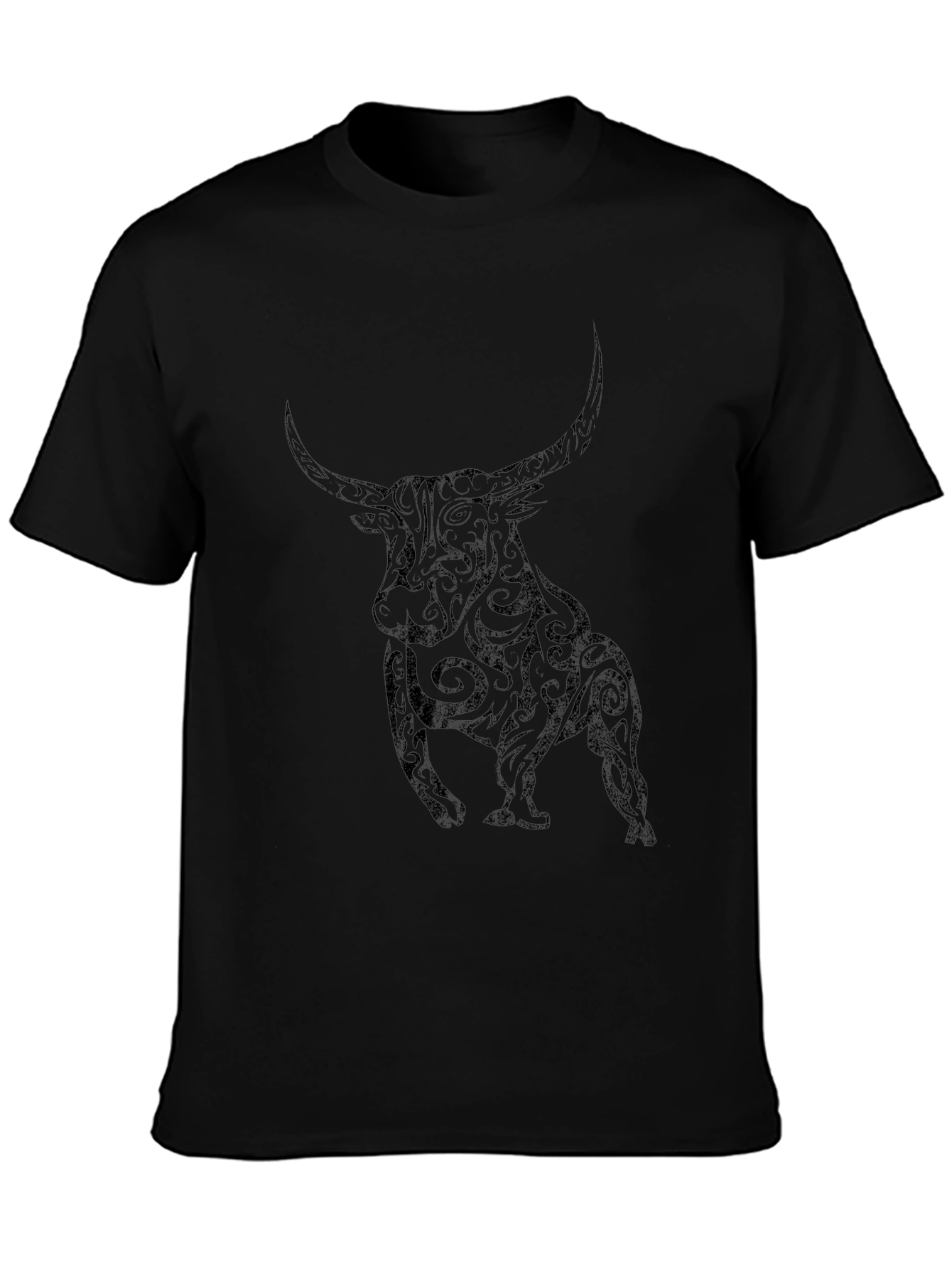Black Tribal Bull Graphic Tee