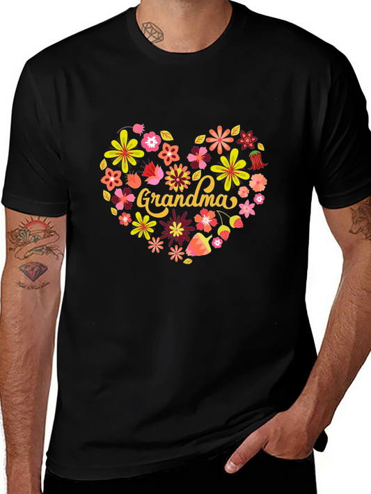 Grandma Floral Heart T-Shirt - Cute & Comfortable!