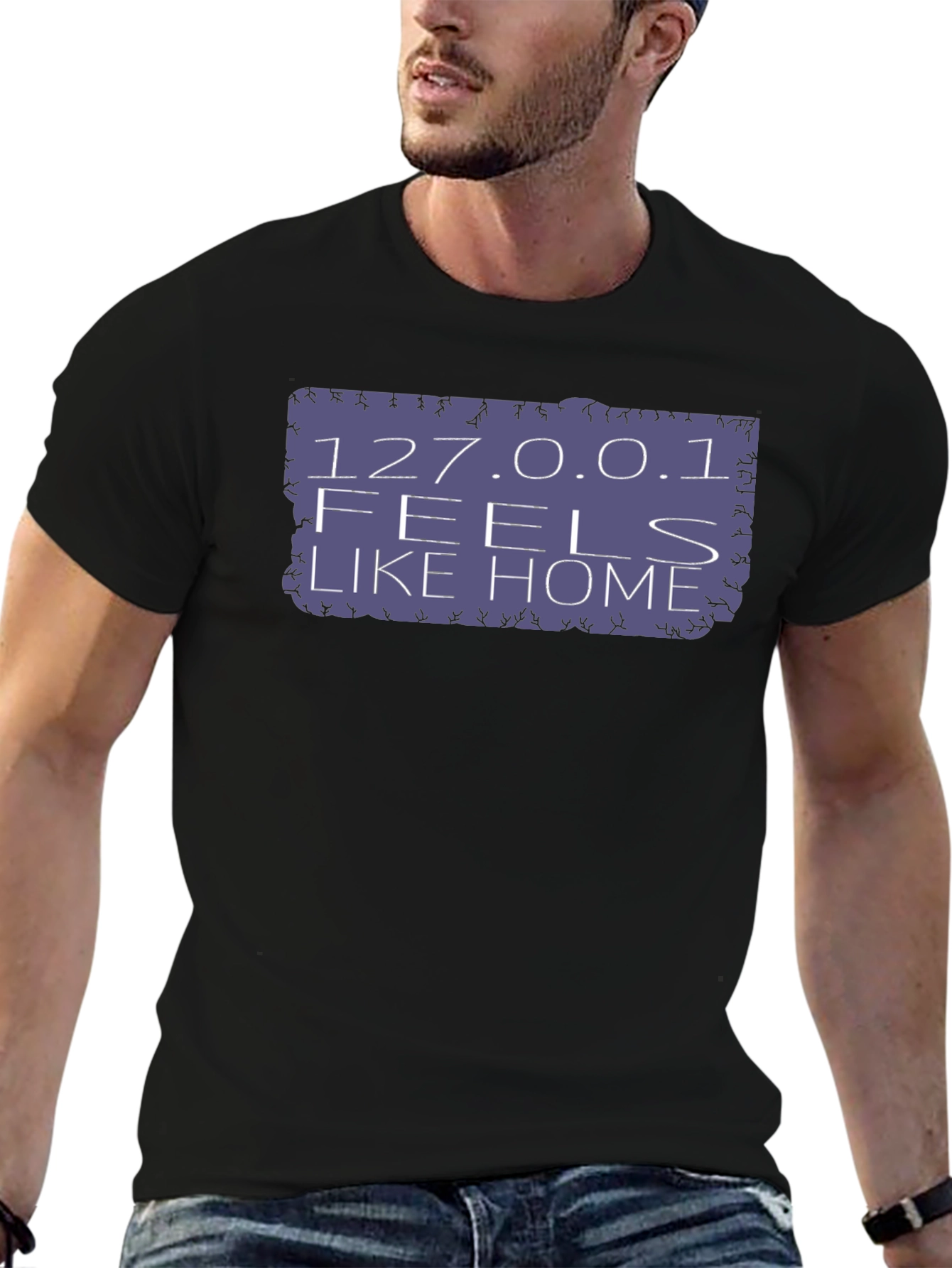 127.0.0.1 Feels Like Home Black T-Shirt
