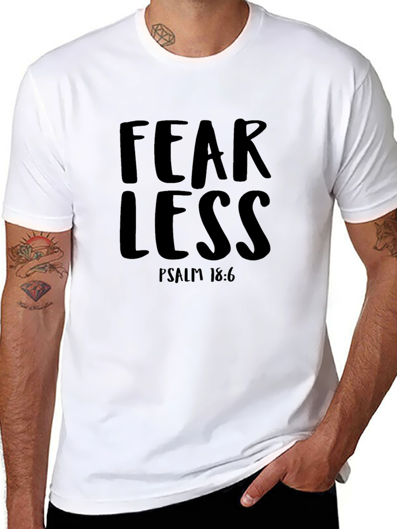 Fearless Psalm 18:6 Graphic Tee - Black Cotton T-Shirt