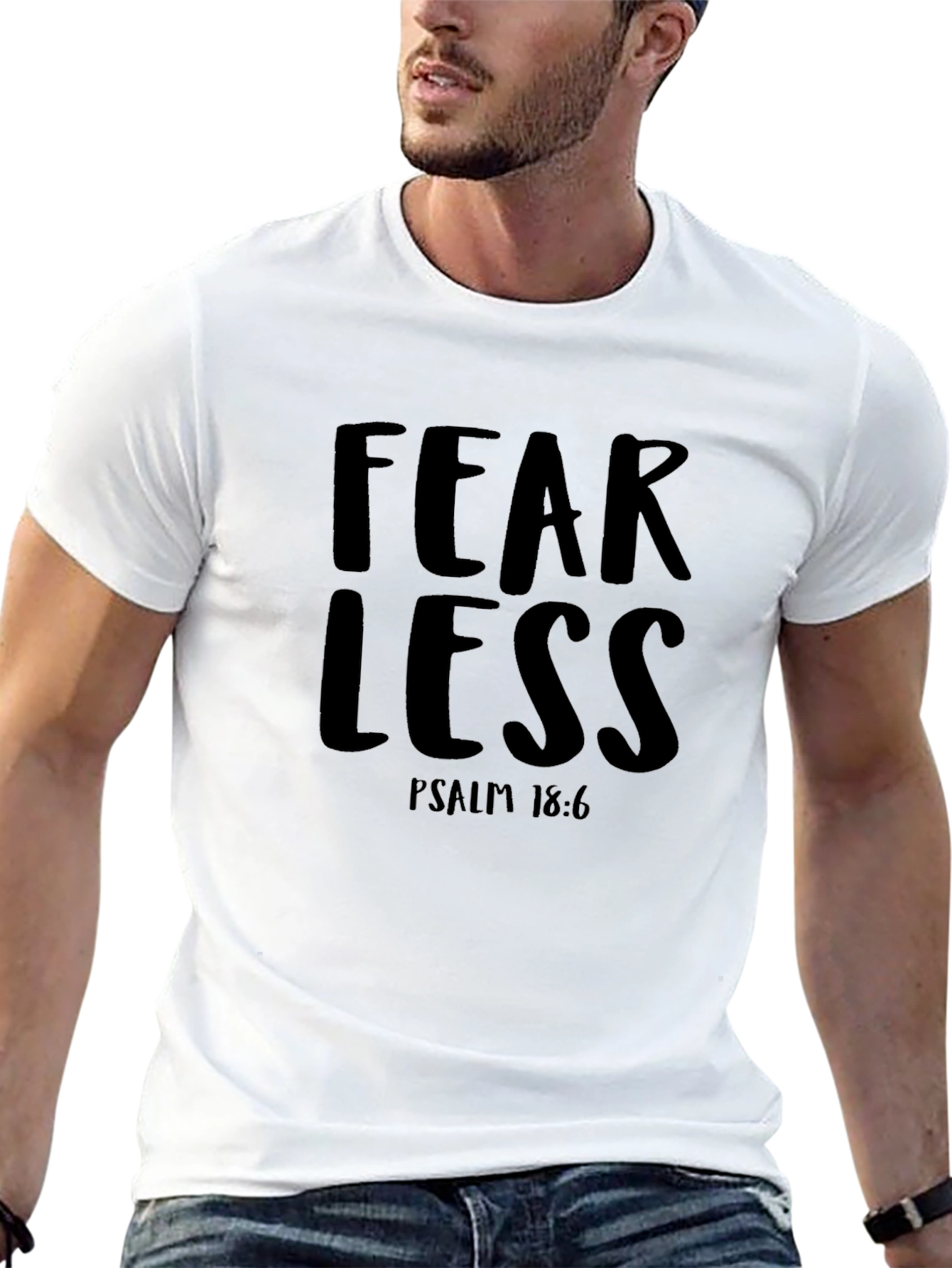 Fearless Psalm 18:6 Graphic Tee - Black Cotton T-Shirt