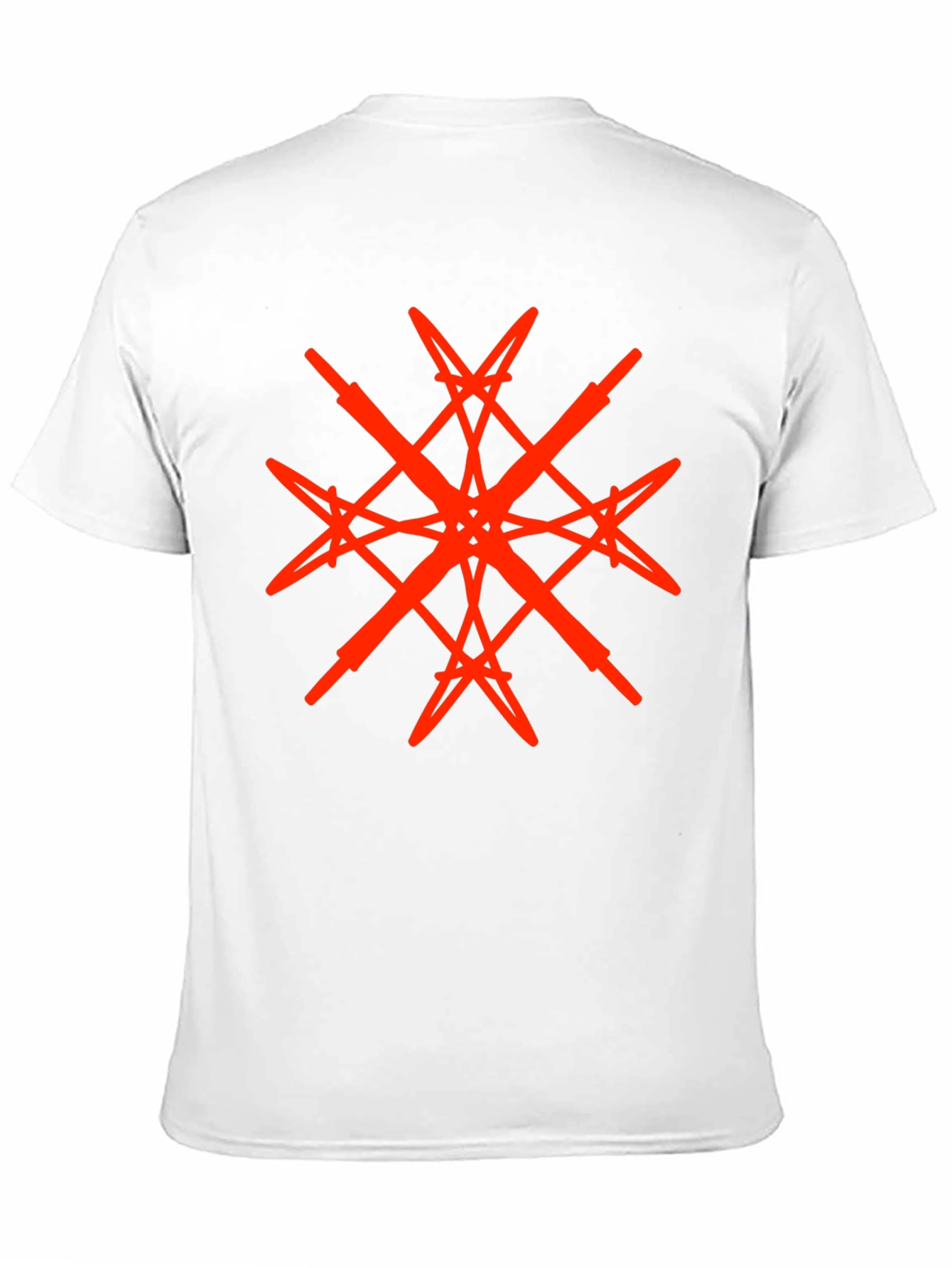 Geometric Red Graphic Print Black T-Shirt