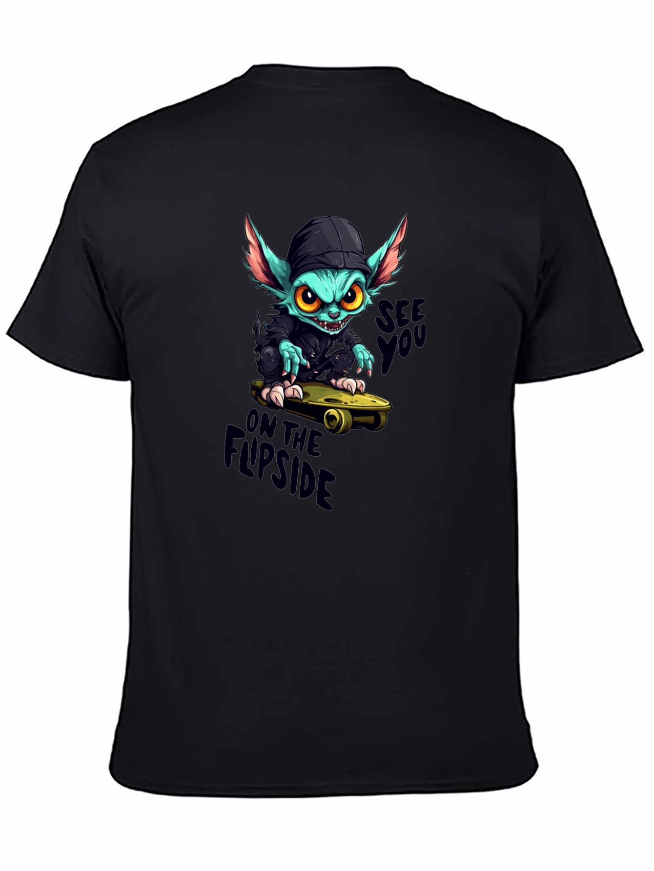 Skater Gremlin Graphic Black T-Shirt
