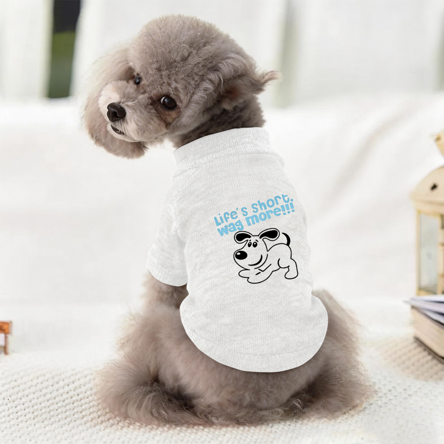 Life's Short Wag More Funny Pet Cardigan Sweater