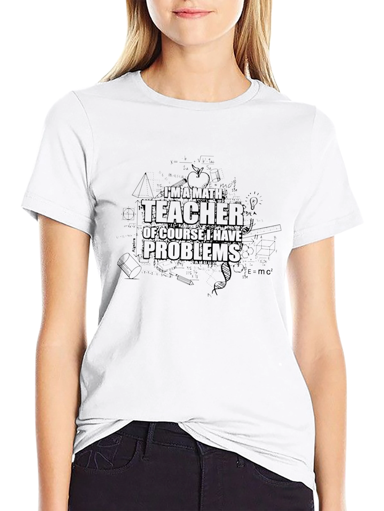 Math Teacher Problems Graphic Tee - Black