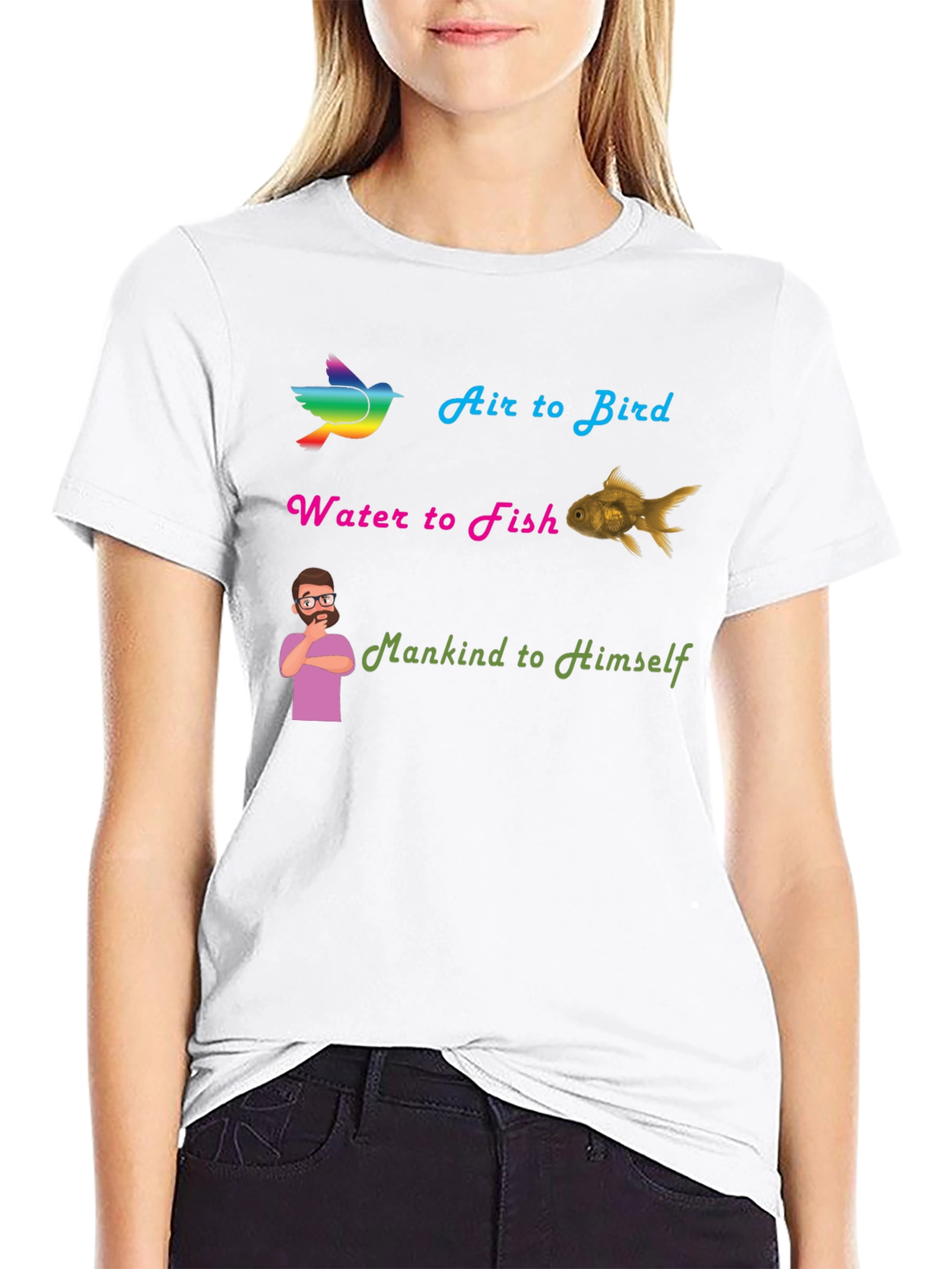 Air Bird Water Fish Mankind T-Shirt