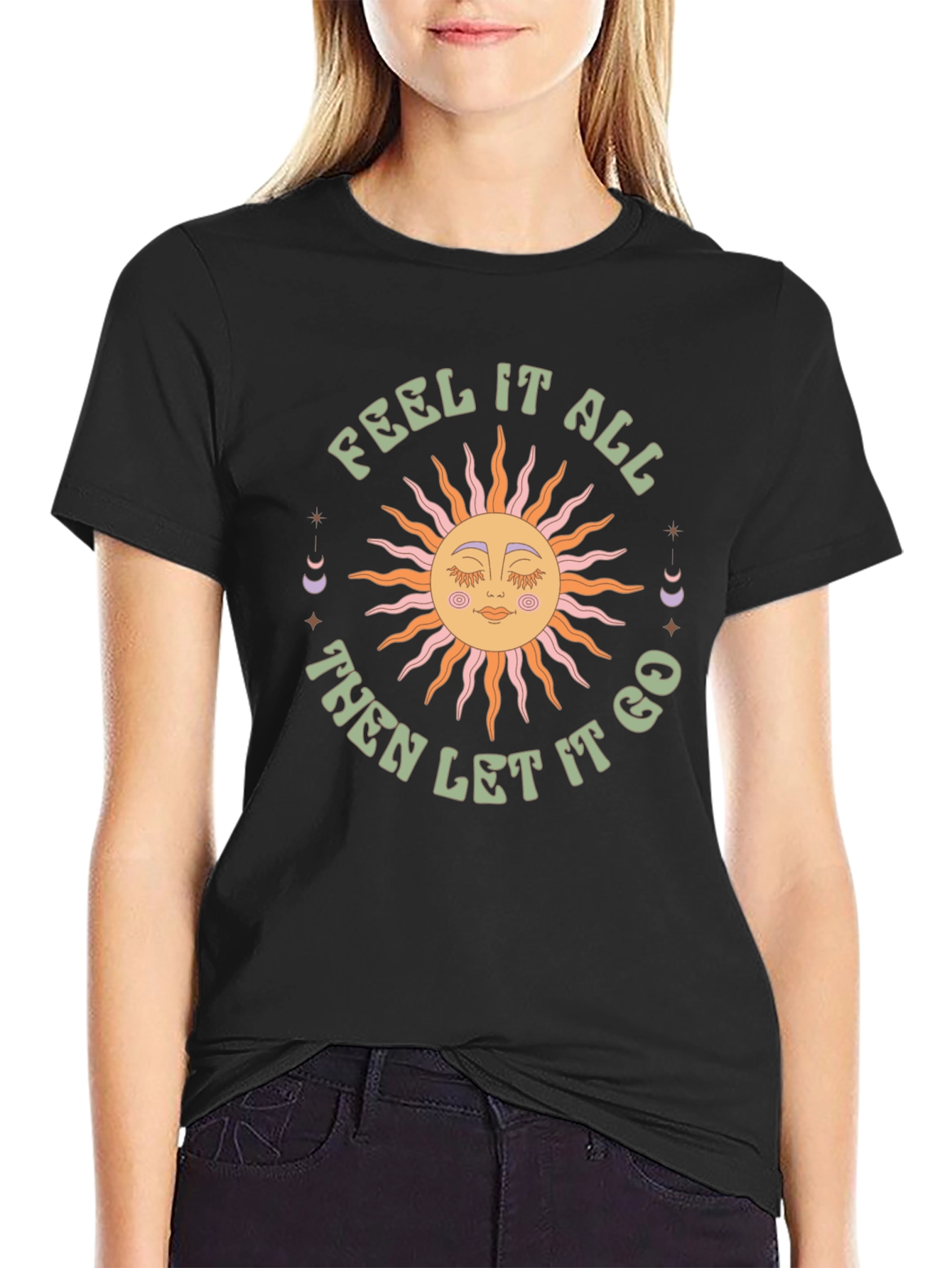 Feel It All Graphic Tee - Retro Sun Design