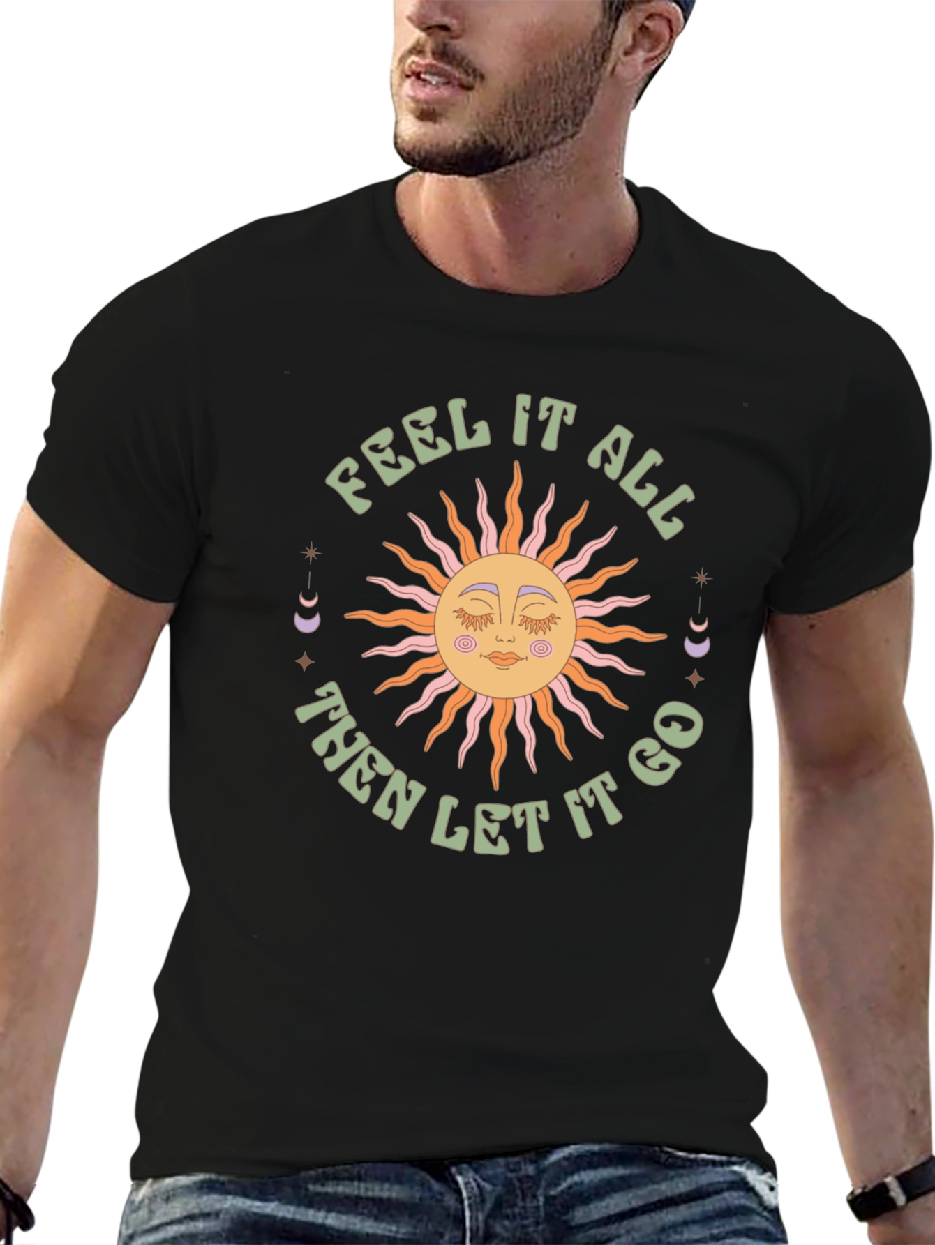 Feel It All Graphic Tee - Retro Sun Design