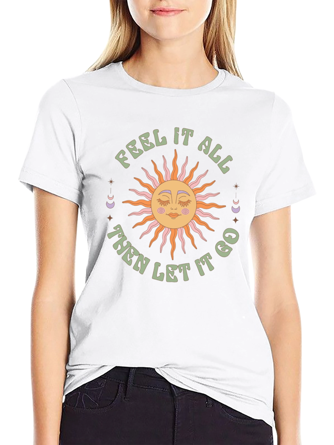 Feel It All Graphic Tee - Retro Sun Design
