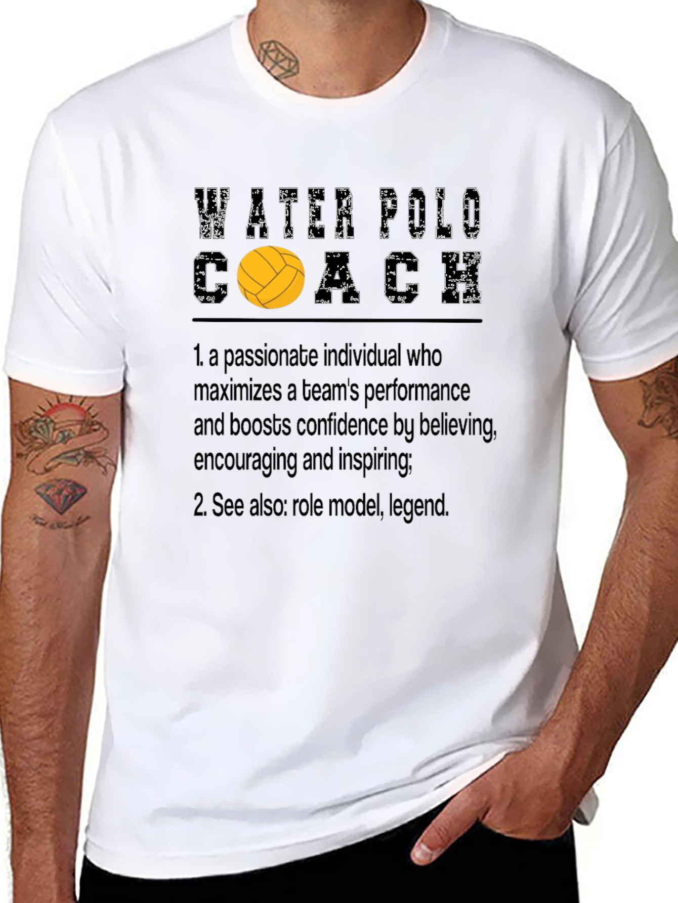 Water Polo Coach T-Shirt: Passionate Role Model Tee