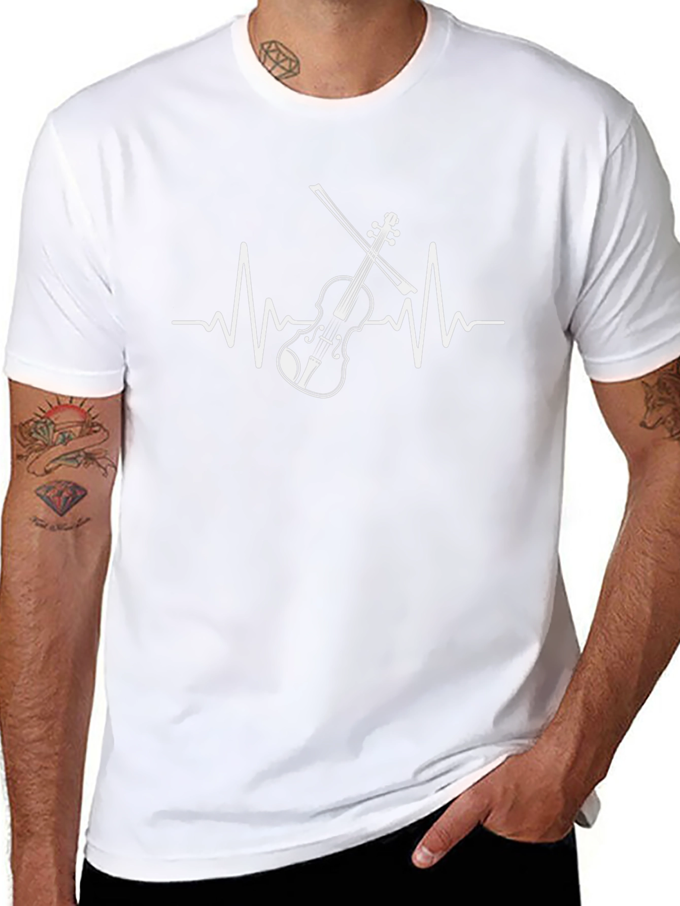 Violin Heartbeat T-Shirt - Music Lover Tee