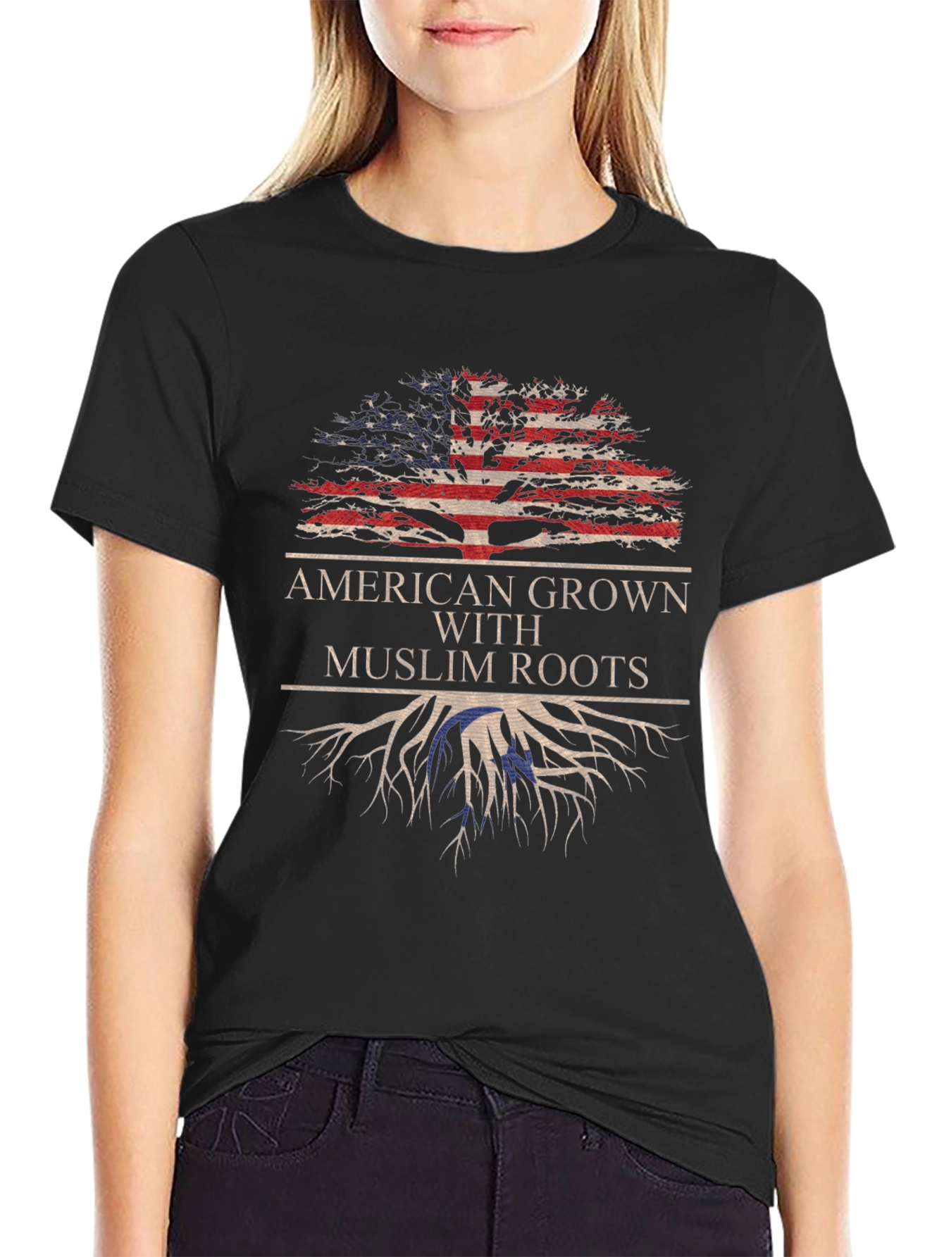 American Grown Muslim Roots Graphic Tee