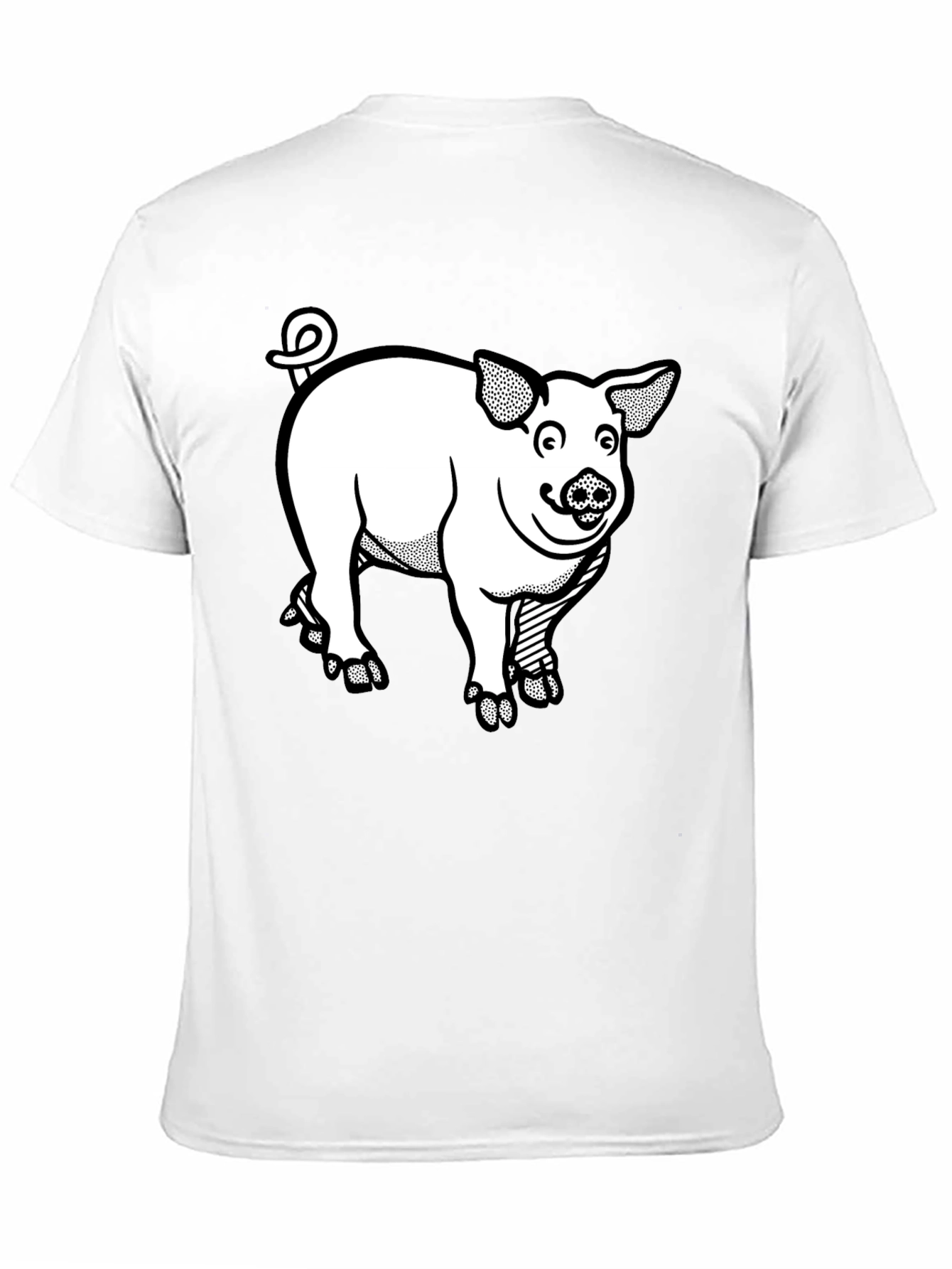 Pig Graphic T-Shirt - Black Crew Neck Tee
