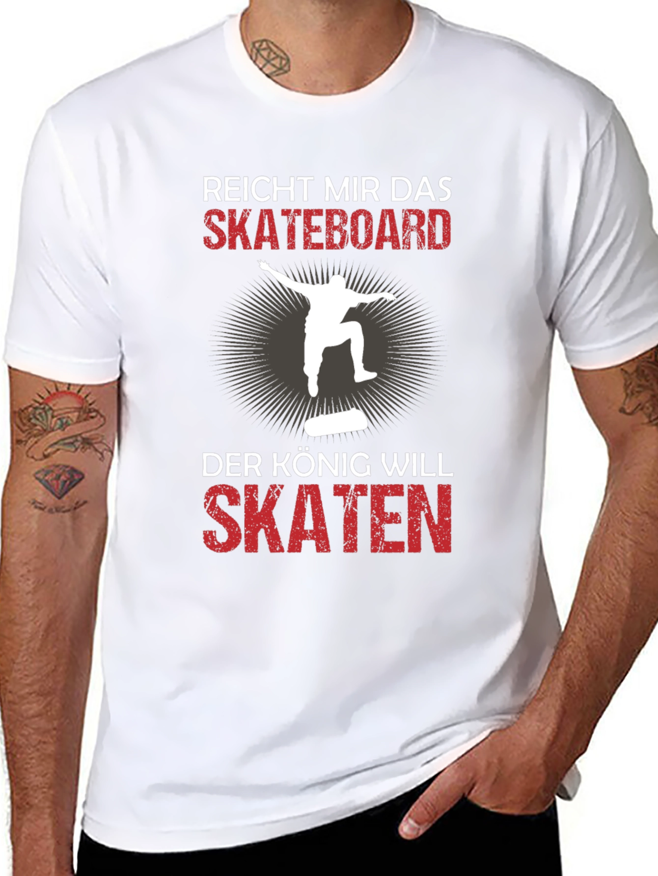 Skateboard King Graphic Tee - Black Cotton T-Shirt