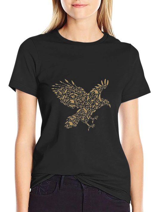 Eagle Feather Graphic Black T-Shirt
