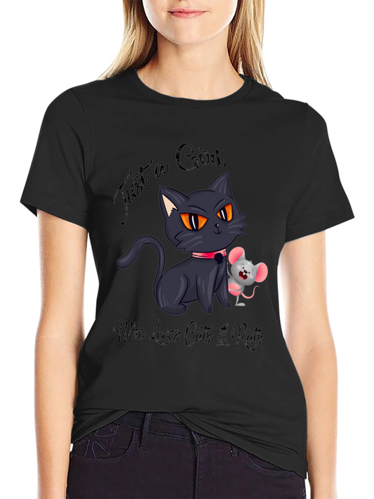 Cute Cat and Mouse Graphic Tee
