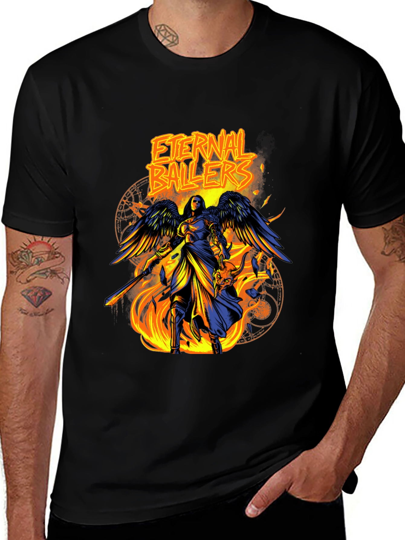 Eternal Ballers Graphic Tee - Black Crew Neck