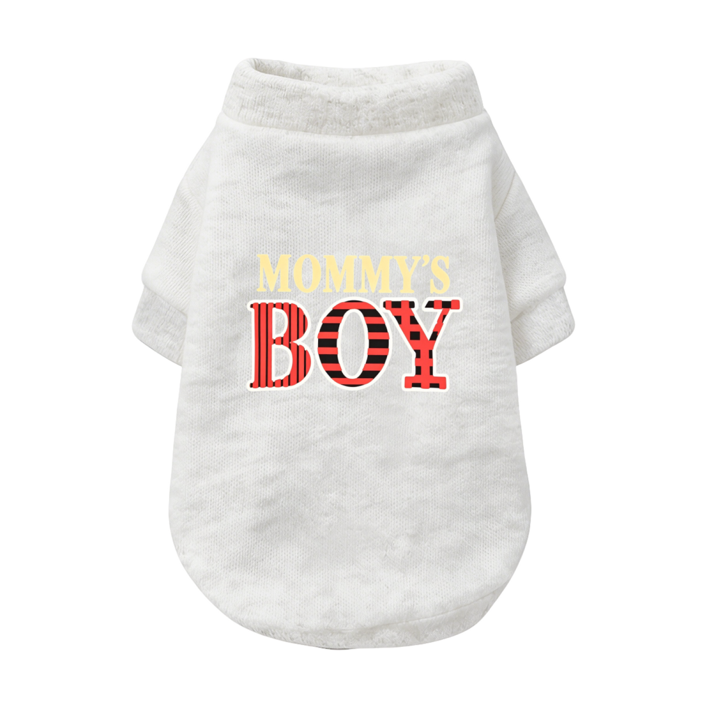 Plaid Mommy's Boy Black Pet Sweater, Stylish Boy Fur Baby Outfit