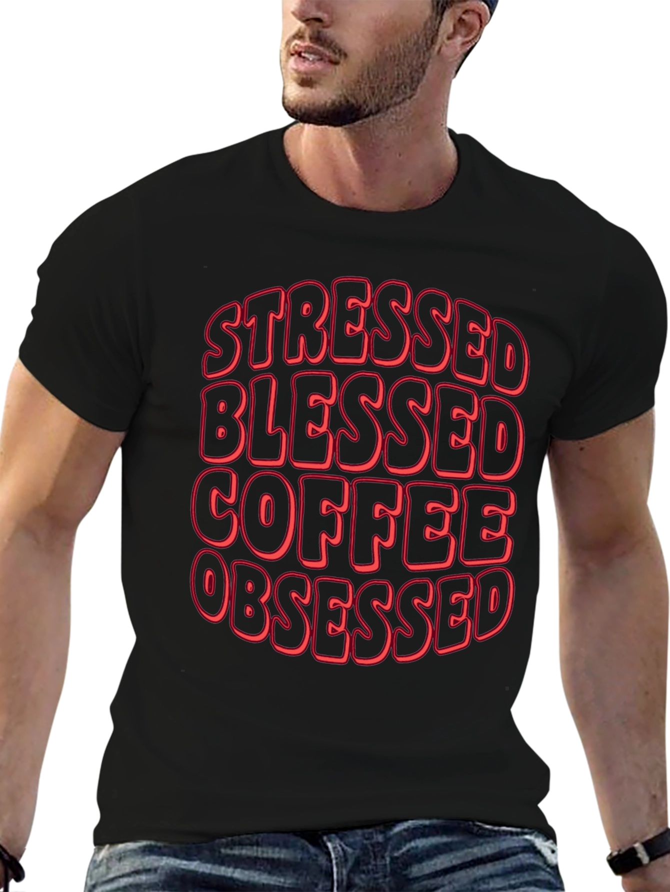 Stressed Blessed Coffee Obsessed T-Shirt