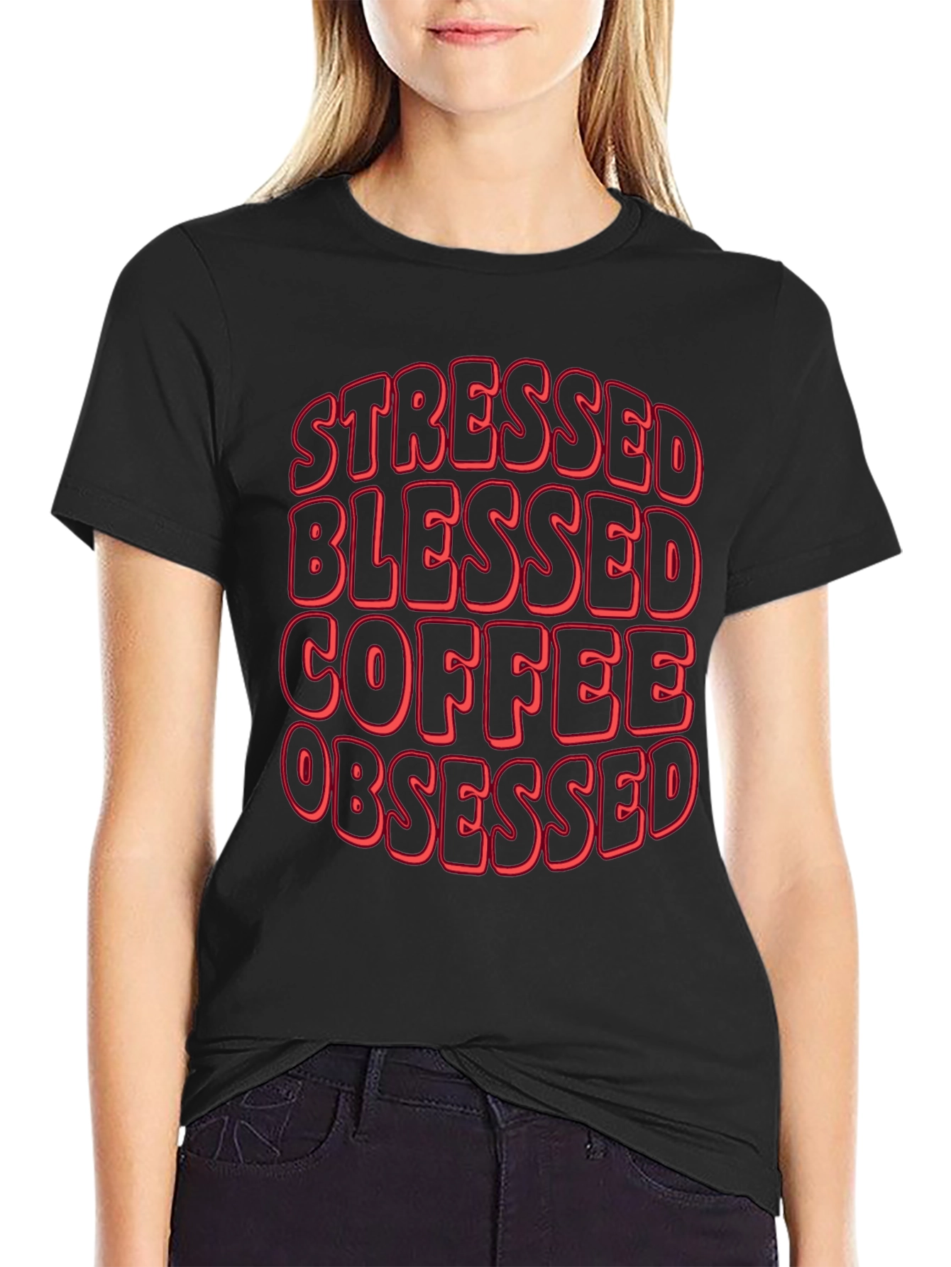 Stressed Blessed Coffee Obsessed T-Shirt