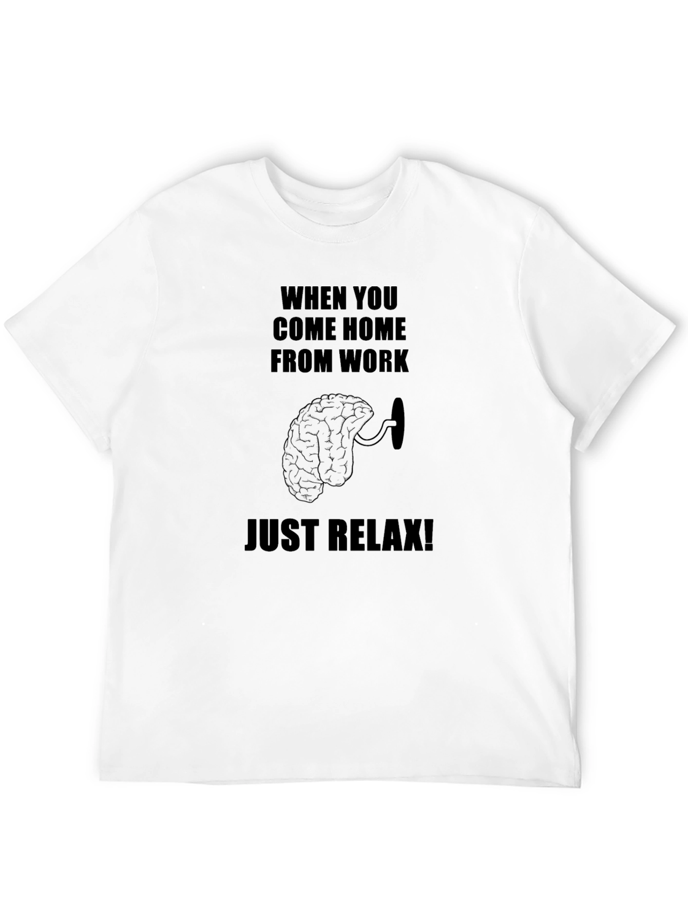 Relax After Work Brain Black T-Shirt