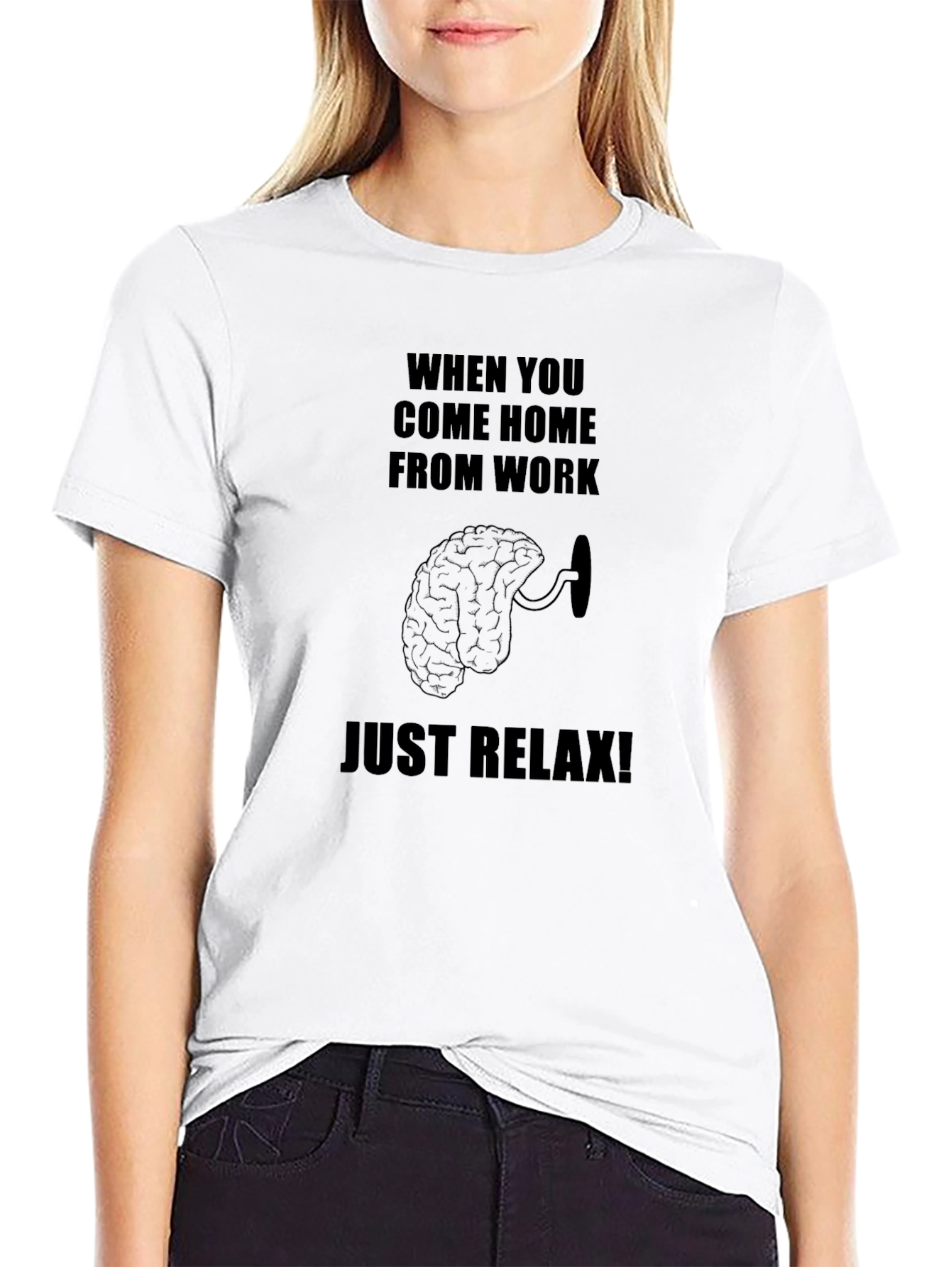 Relax After Work Brain Black T-Shirt