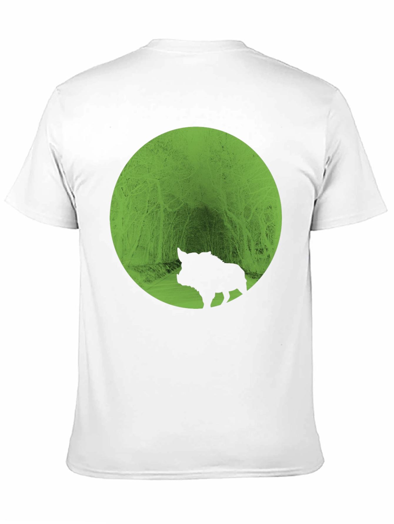 Boar Silhouette Forest Graphic Tee - Black