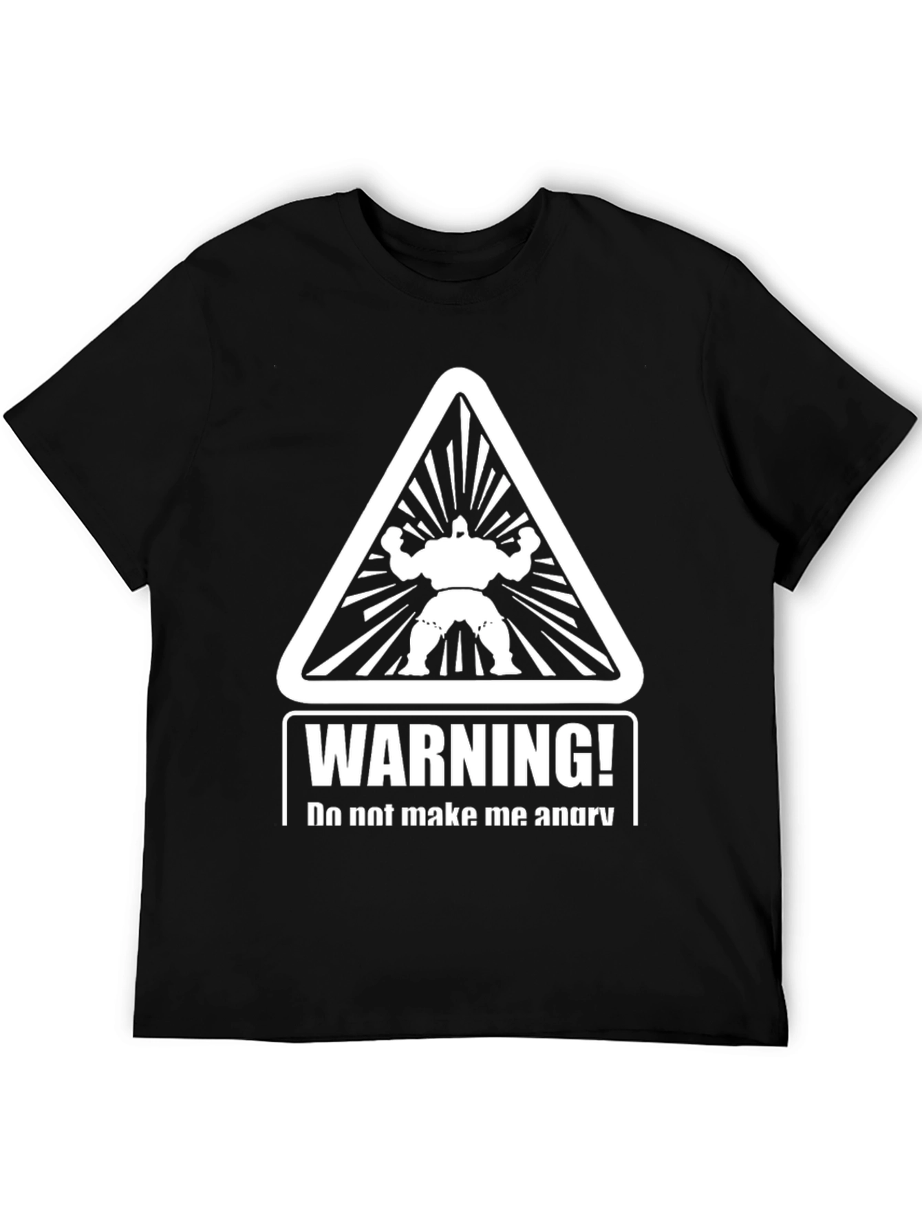 Warning Angry Man T-Shirt - Black