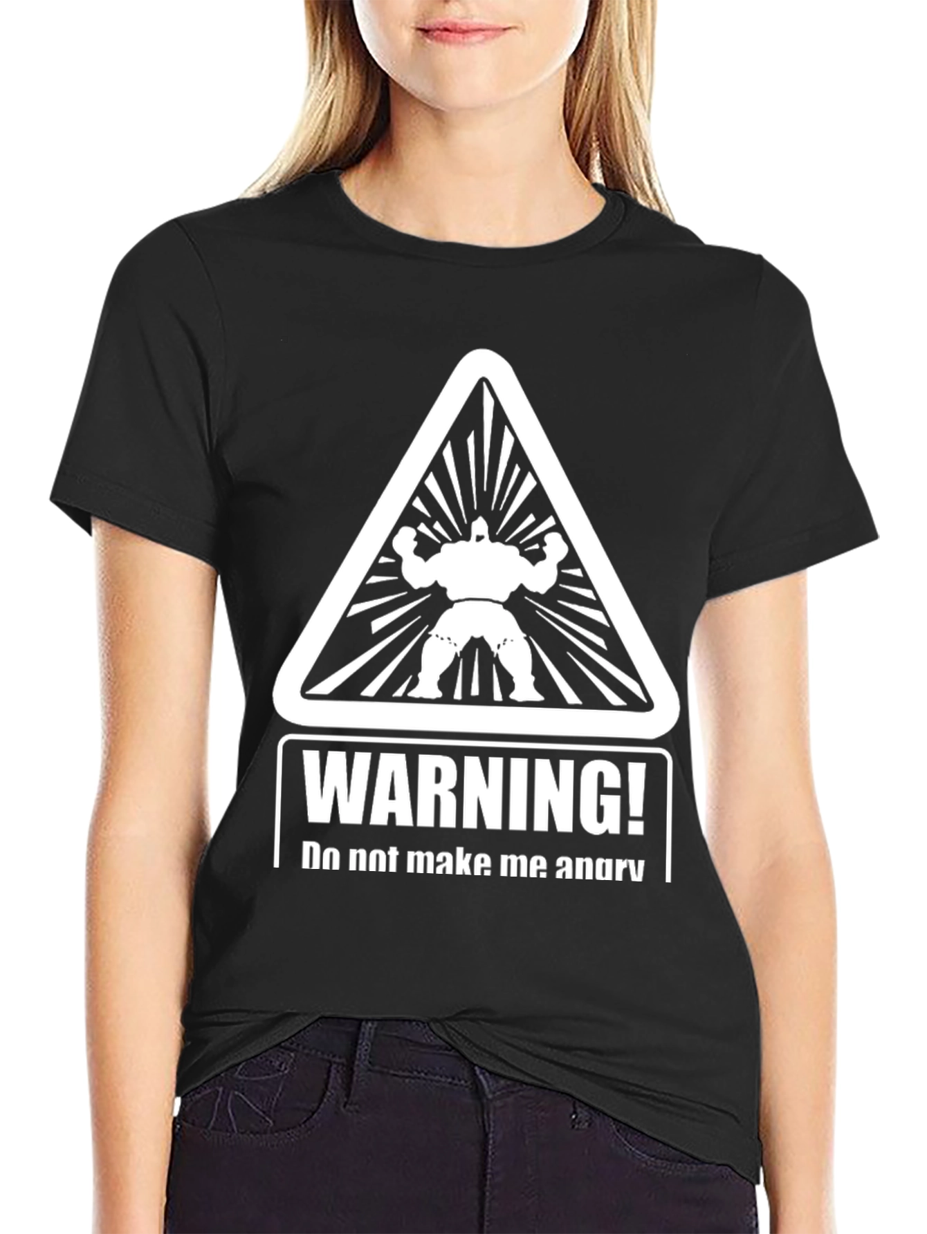 Warning Angry Man T-Shirt - Black