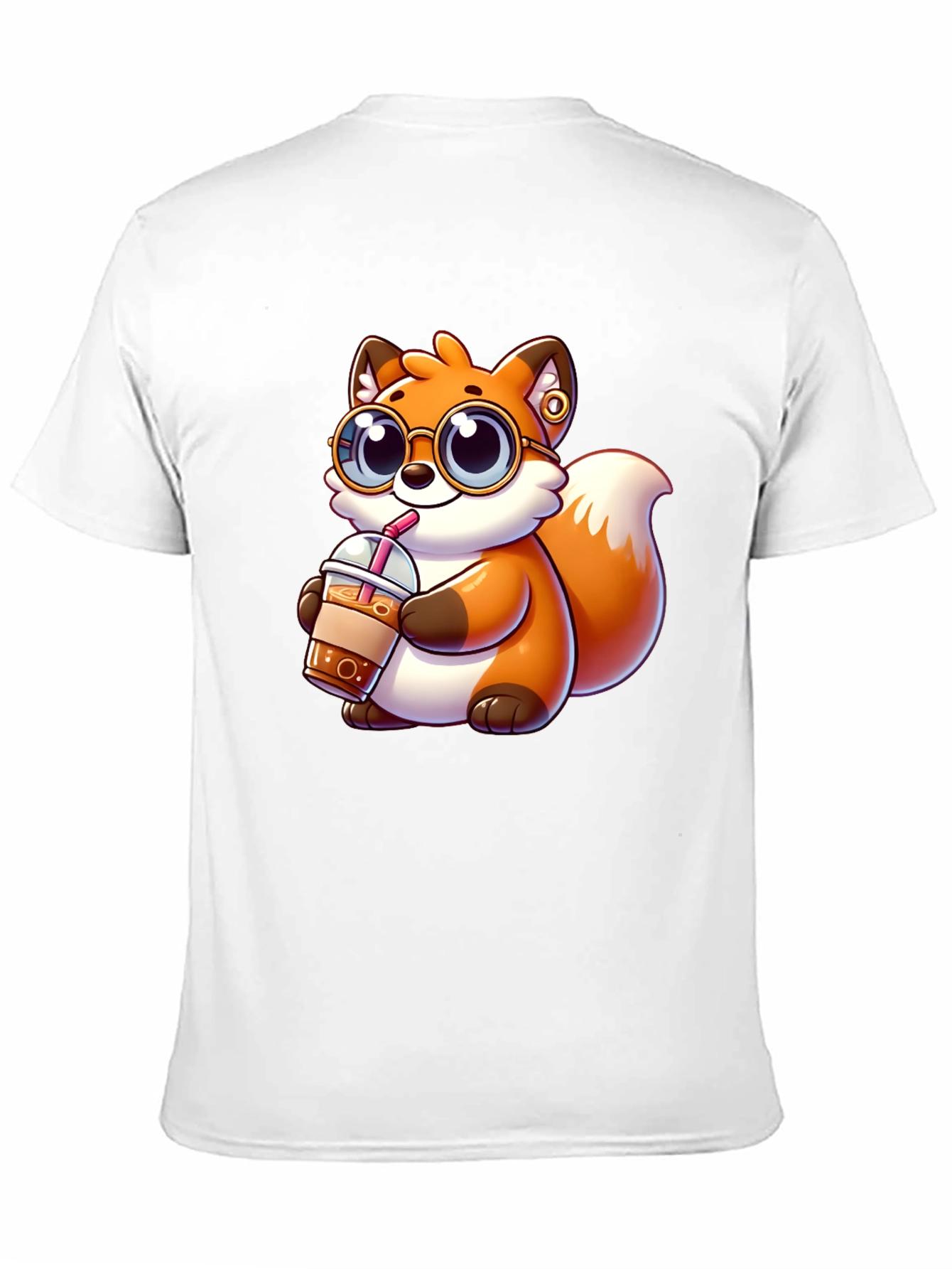 Fox Drinking Iced Coffee Graphic Tee