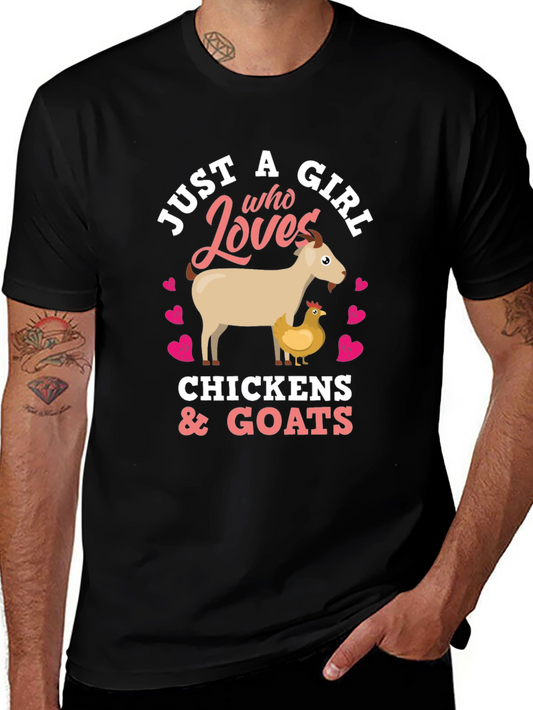 Girl Who Loves Chickens & Goats T-Shirt