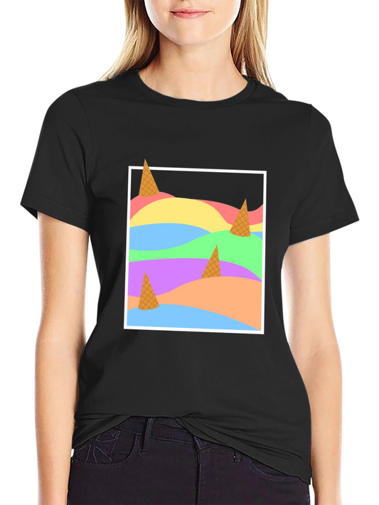 Abstract Ice Cream Cones T-Shirt - Modern Art Tee