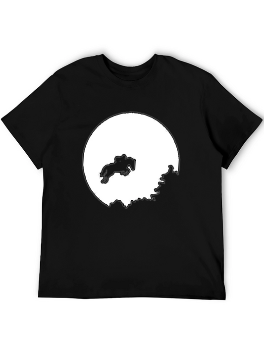 Equestrian Silhouette Tee - Black Cotton Blend