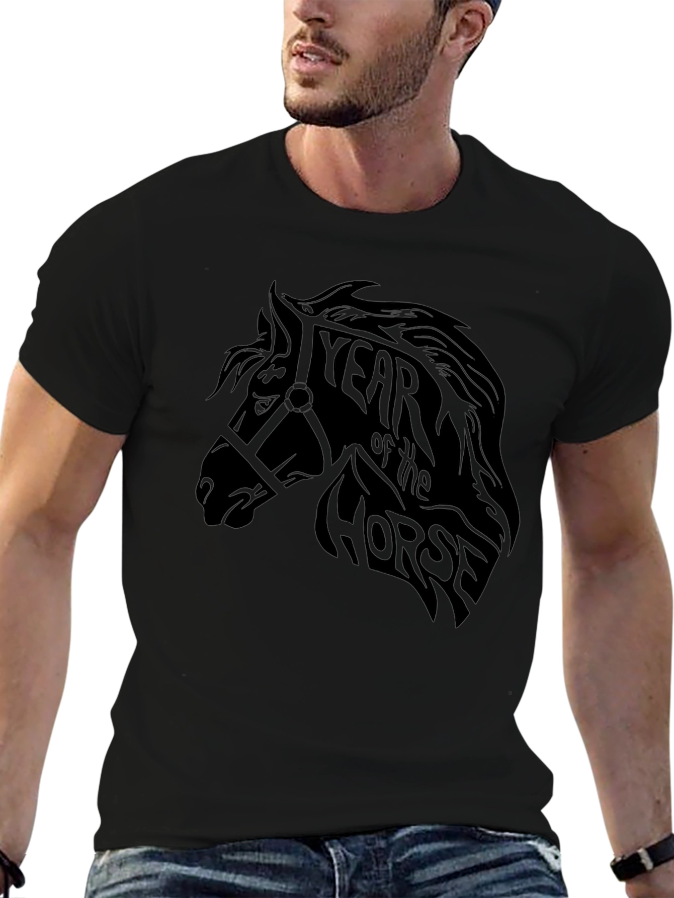 Year of the Horse Black Graphic Tee