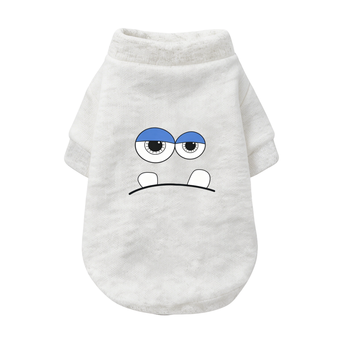 Funny Big Eyed Monster Heather Gray Dog Cardigan Sweater