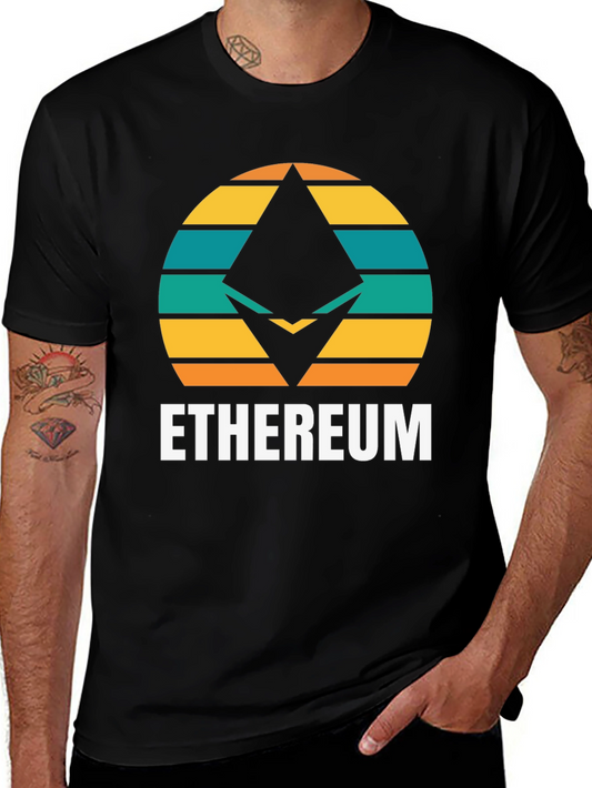 Ethereum Retro Sunset T-Shirt - Crypto Fan Apparel