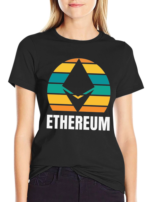 Ethereum Retro Sunset T-Shirt - Crypto Fan Apparel