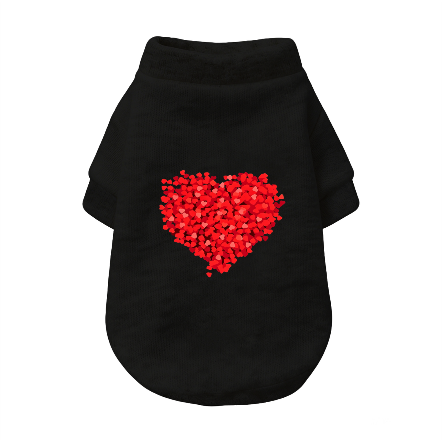 Glitter Red Heart Sweet White Dog Sweater