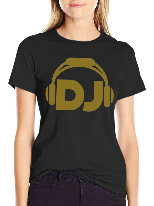 DJ Headphones Graphic Tee - Black Cotton Blend