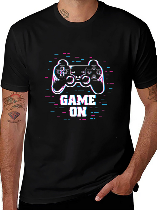 Game On Black T-Shirt Gamer Graphic Tee