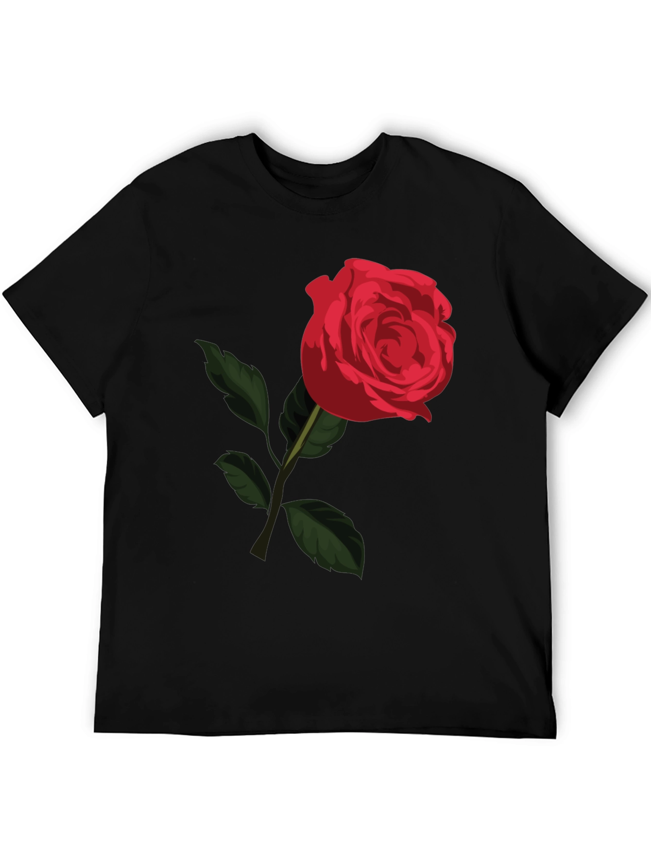 Red Rose Graphic Tee - Classic Floral Design