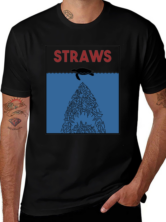 Eco-Conscious Straws Awareness Graphic Tee