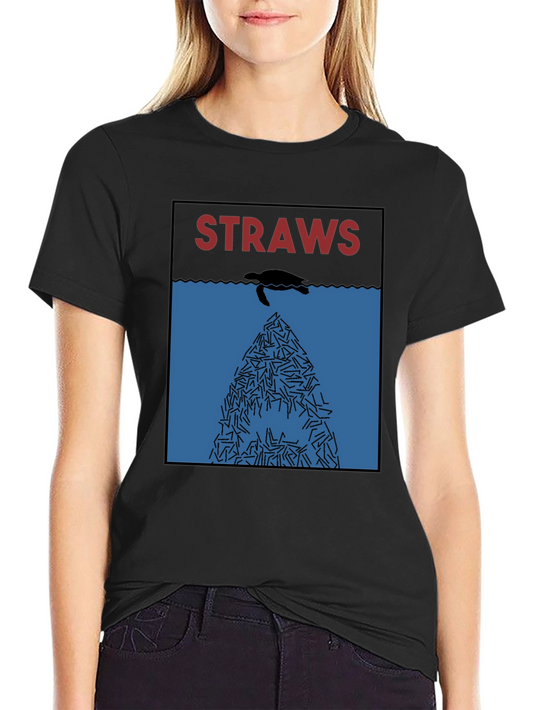 Eco-Conscious Straws Awareness Graphic Tee