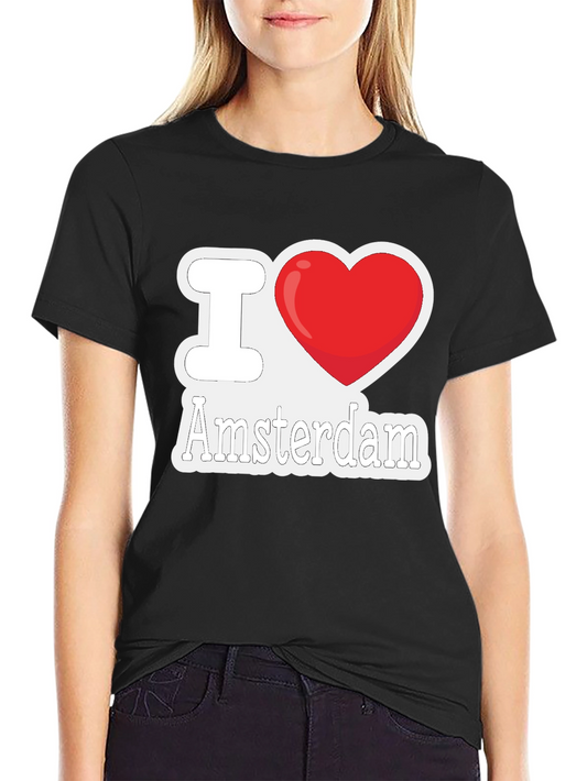 I Love Amsterdam T-Shirt - Heart Graphic Tee