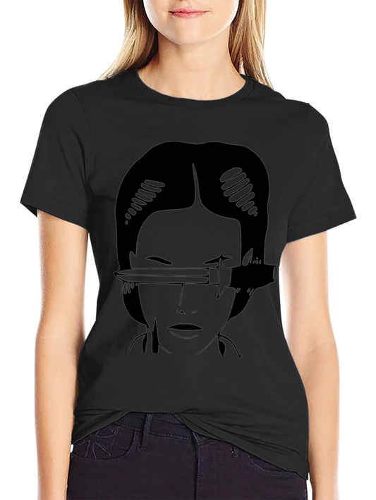 Knife Through Eye Graphic Tee - Black Cotton