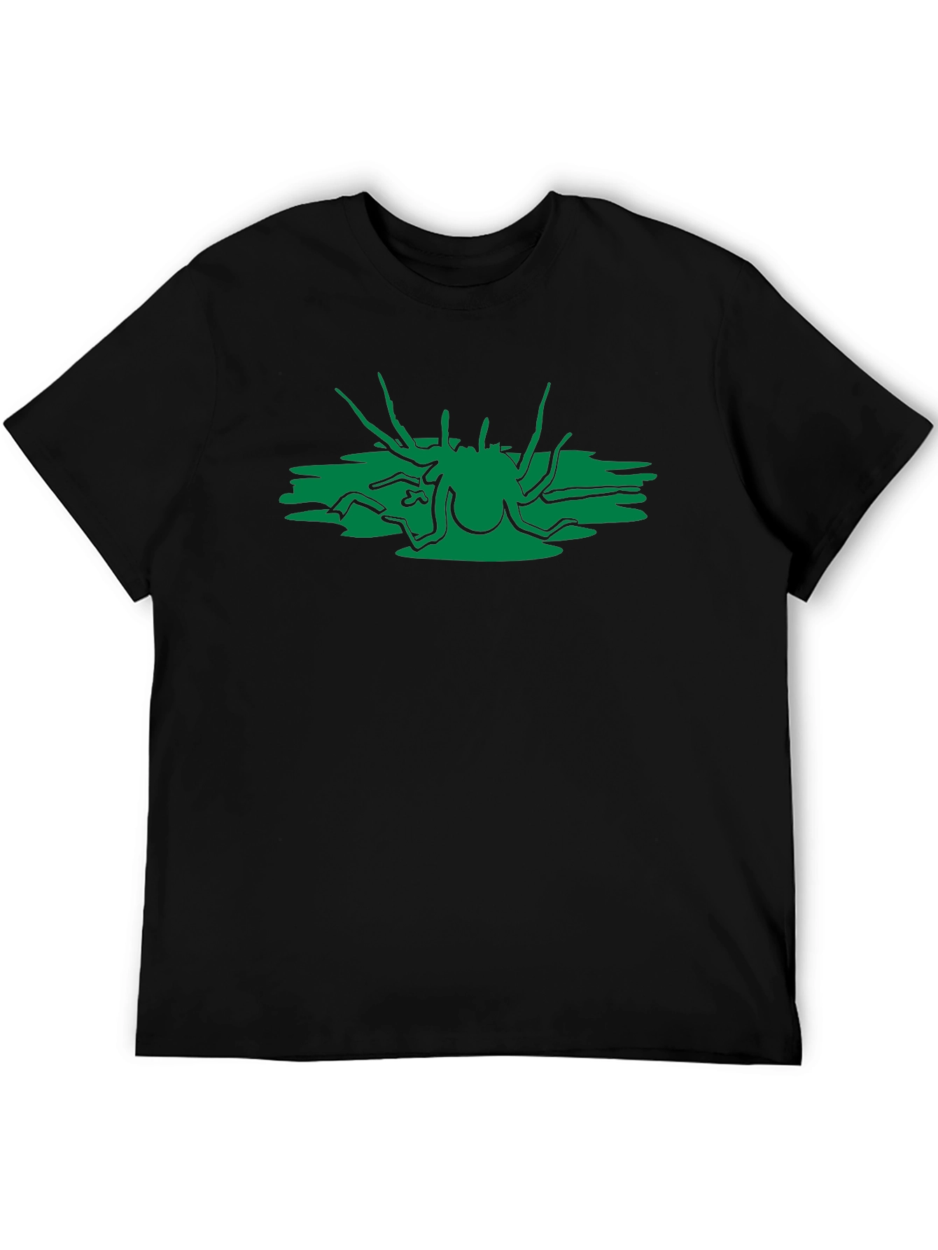 Abstract Green Creature Black T-Shirt