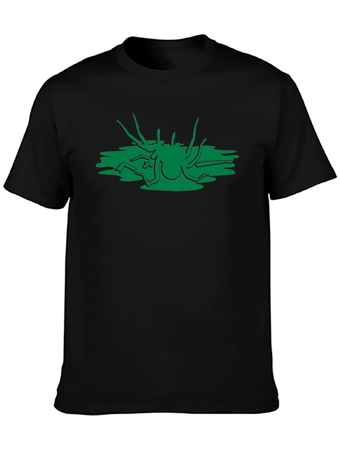 Abstract Green Creature Black T-Shirt