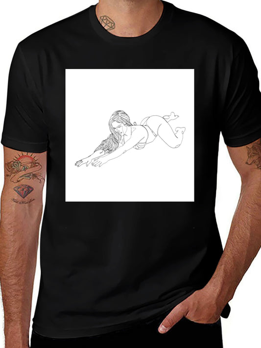 Line Art Womans Tee - Sleek Black
